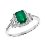 Elliana 14K White Gold Emerald-Cut Natural Zambian Emerald Ring