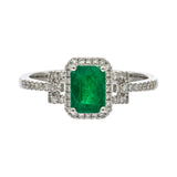 Elliana 14K White Gold Emerald-Cut Natural Zambian Emerald Ring