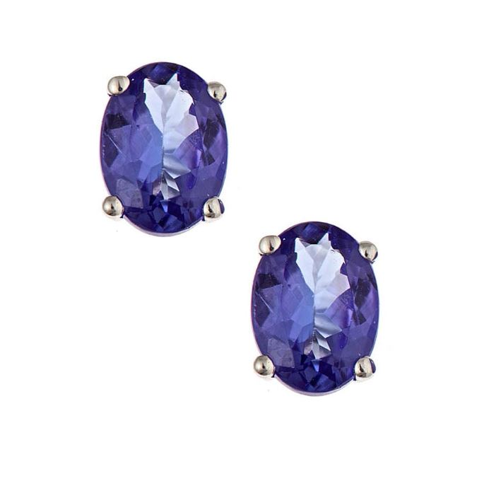 Amelia 14K White Gold Oval-Cut Tanzanite Earrings