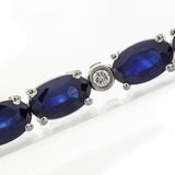 Arya 10K White Gold Oval-Cut Blue Sapphire Bracelet