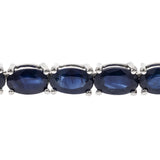 Arya 10K White Gold Oval-Cut Blue Sapphire Bracelet