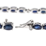 Arya 10K White Gold Oval-Cut Blue Sapphire Bracelet