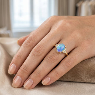 Maya 14K Yellow Gold Oval-Cut Ethiopian Opal Ring