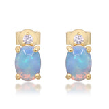 Josephine 10K Yellow Gold Oval-Cut Ethiopian Opal Earrings