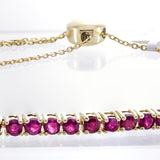 Ruth 10K Yellow Gold Round-Cut Mozambique Ruby Bracelet