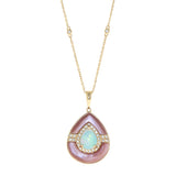 Hannah 14K Yellow Gold Pear-Cut Opal Pendant
