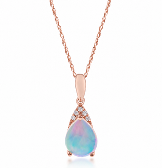 Lydia 10K Rose Gold Pear-Cut Opal Pendant