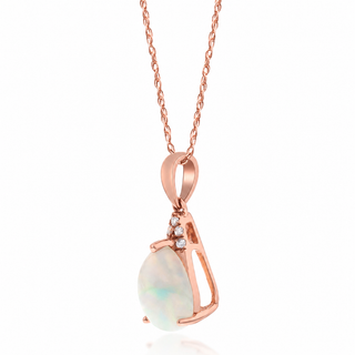 Lydia 10K Rose Gold Pear-Cut Opal Pendant