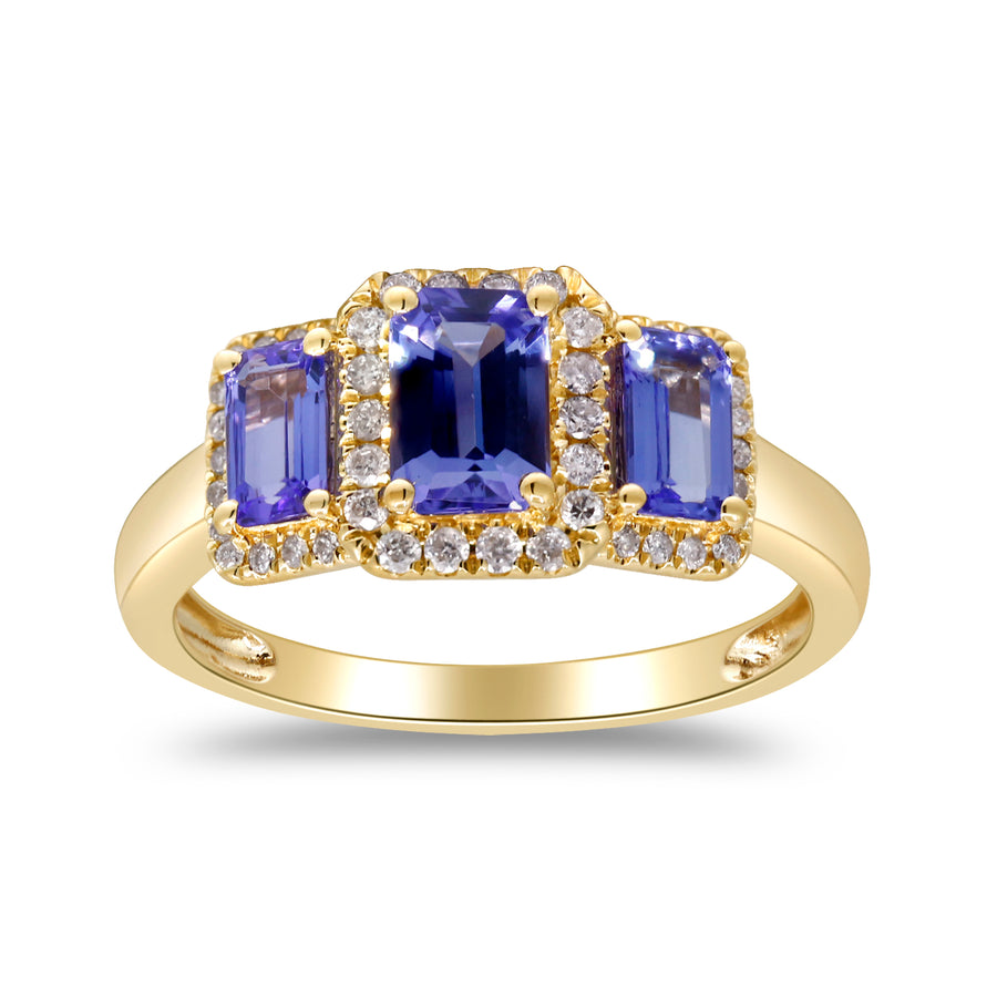 Sophia 14K Yellow Gold Emerald-Cut Tanzanian Tanzanite Ring