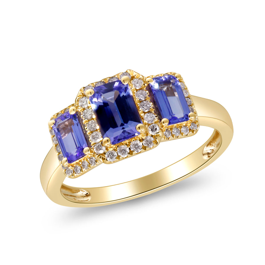 Sophia 14K Yellow Gold Emerald-Cut Tanzanian Tanzanite Ring