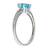 Elliana 10K White Gold Cushion-Cut Aquamarine Ring