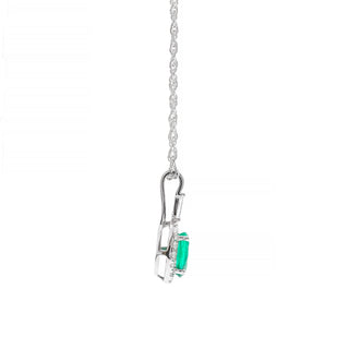 Berkeley 10K White Gold Oval-Cut Natural Zambian Emerald Pendant