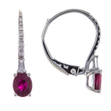 Wrenley 14K White Gold Oval-Cut Mozambique Ruby Earring