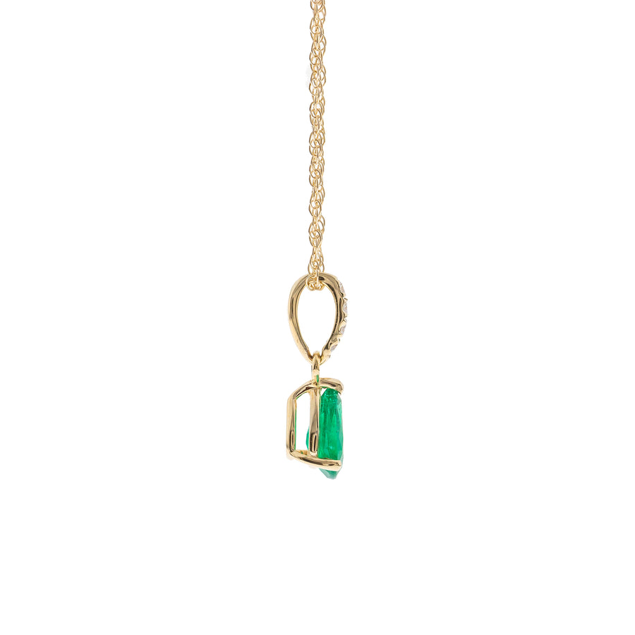 Angie 10K Yellow Gold Pear-Cut Emerald Pendant