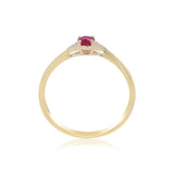 Rosalie 10K Yellow Gold Round-Cut Mozambique Ruby Ring