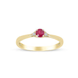 Rosalie 10K Yellow Gold Round-Cut Mozambique Ruby Ring
