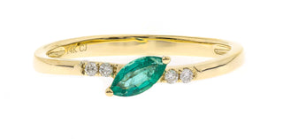 Olivia 10K Yellow Gold Marquise-Cut Emerald Ring