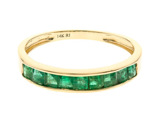 Tera 14K Yellow Gold Princess-Cut Zambian Emerald Ring