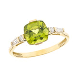 Brinley 14K Yellow Gold Cushion-Cut Manchurian Peridot Ring