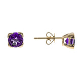 Aria 10K Yellow Gold Round-Cut Brazilian Amethyst Earring
