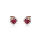 Eleanora 14K Yellow Gold Round-Cut  Mozambique Ruby Earrings