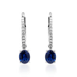 Everleigh 10K White Gold Oval-Cut Blue Sapphire Earring