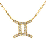 Gemini 14K Yellow Gold Round-Cut White Diamond Pendant