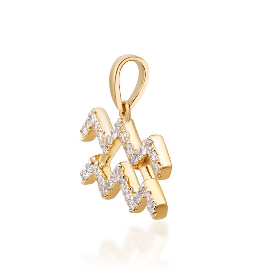 Penelope 10K Yellow Gold Round-Cut White Diamond Pendant