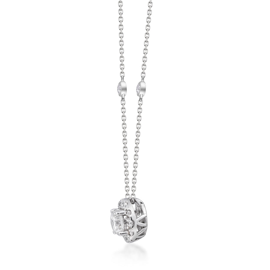 Ryleigh 14K White Gold Round-Cut White Diamond Necklace
