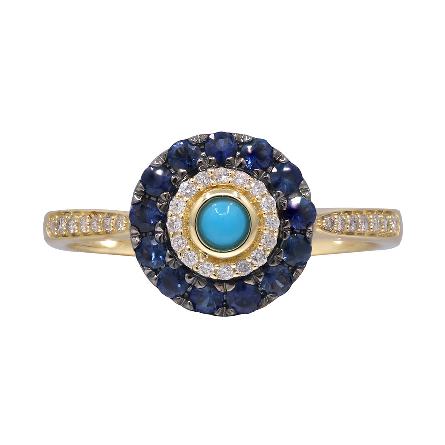 Emery 10K Yellow Gold Round-Cut Turquoise Ring