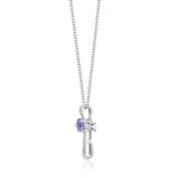 Magnolia 10K White Gold Oval-Cut Amethyst Pendant