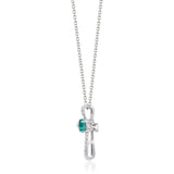 Kylie 10K White Gold Oval-Cut Emerald Pendant