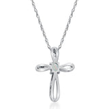 Sarah 10K White Gold Oval-Cut Opal Pendant