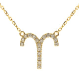 Aries 10K Yellow Gold Round-Cut White Diamond Pendant