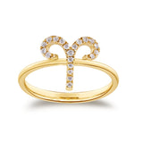 Aries 10K Zodiac Ring