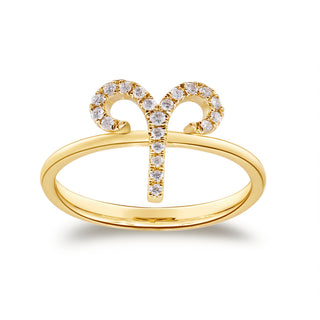 Aries 10K Zodiac Ring