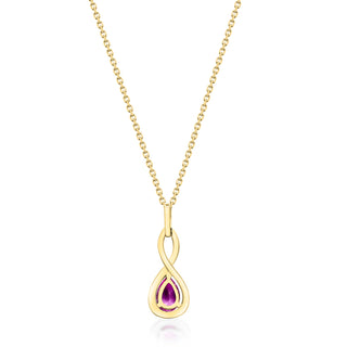 Adaline 10K Yellow Gold Pear-Cut Mozambique Ruby Pendant