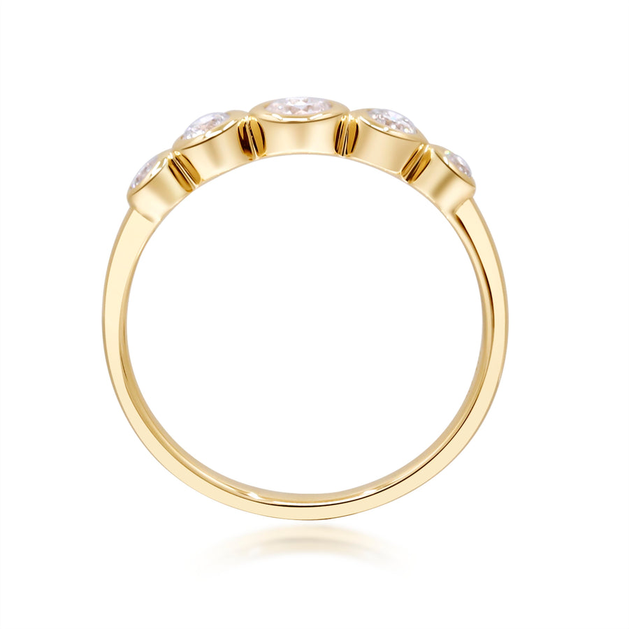 Emery 14K Yellow Gold Round-Cut White Diamond Ring