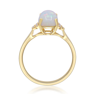 Sara 10K Yellow Gold Cushion-Cut Opal Ring