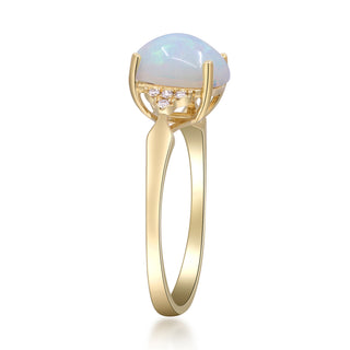 Sara 10K Yellow Gold Cushion-Cut Opal Ring