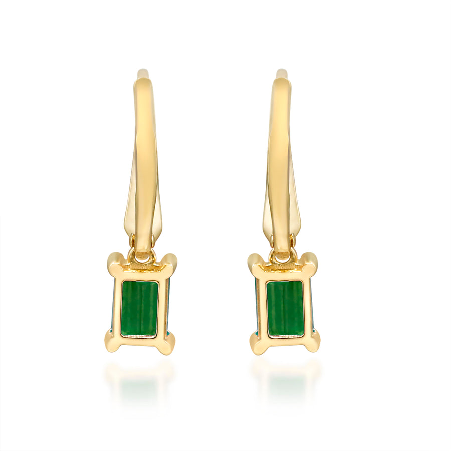 Eva 14K Yellow Gold Emerald-Cut Natural Zambian Emerald Earrings