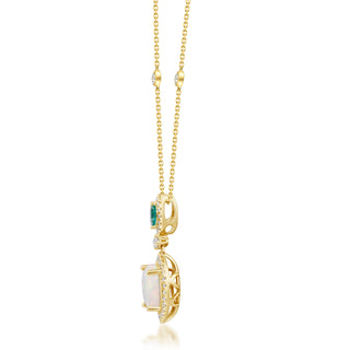 Classic 10K Yellow Gold Oval-Cut Opal Pendant