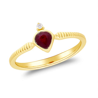 Ella 14K Yellow Gold Pear-Cut  Mozambique Ruby Ring