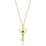 Amelie 14K Yellow Gold Oval-Cut Natural Zambian Emerald Pendant