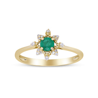 Penelope 10K Yellow Gold Round-Cut Emerald Ring