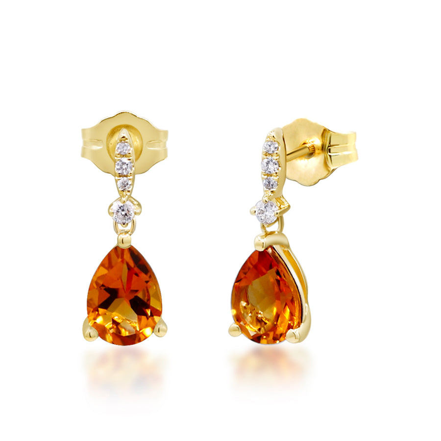 Kinsley 10K Yellow Gold Pear-Cut Mexican Fire Opal Earring
