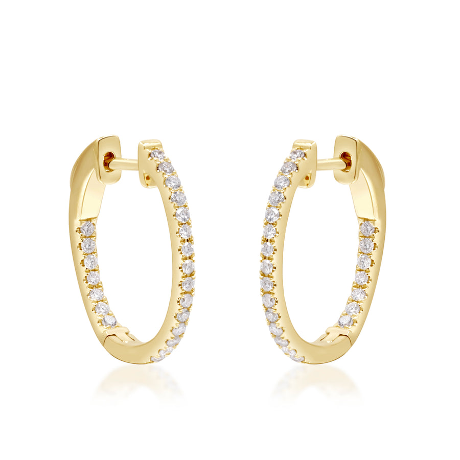 Chloe 14K Yellow Gold Round-Cut White Diamond Earrings