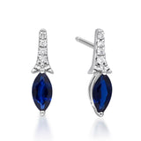 Madelyn 14K White Gold Marquise-Cut Blue Sapphire Earrings