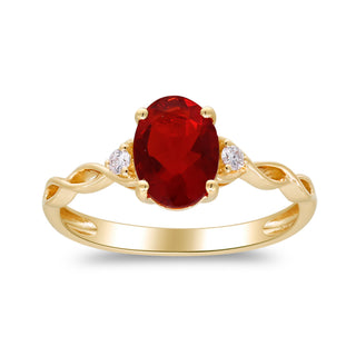 Esme 14K Yellow Gold Oval-Cut Mexican Fire Opal Ring