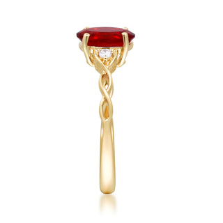 Esme 14K Yellow Gold Oval-Cut Mexican Fire Opal Ring